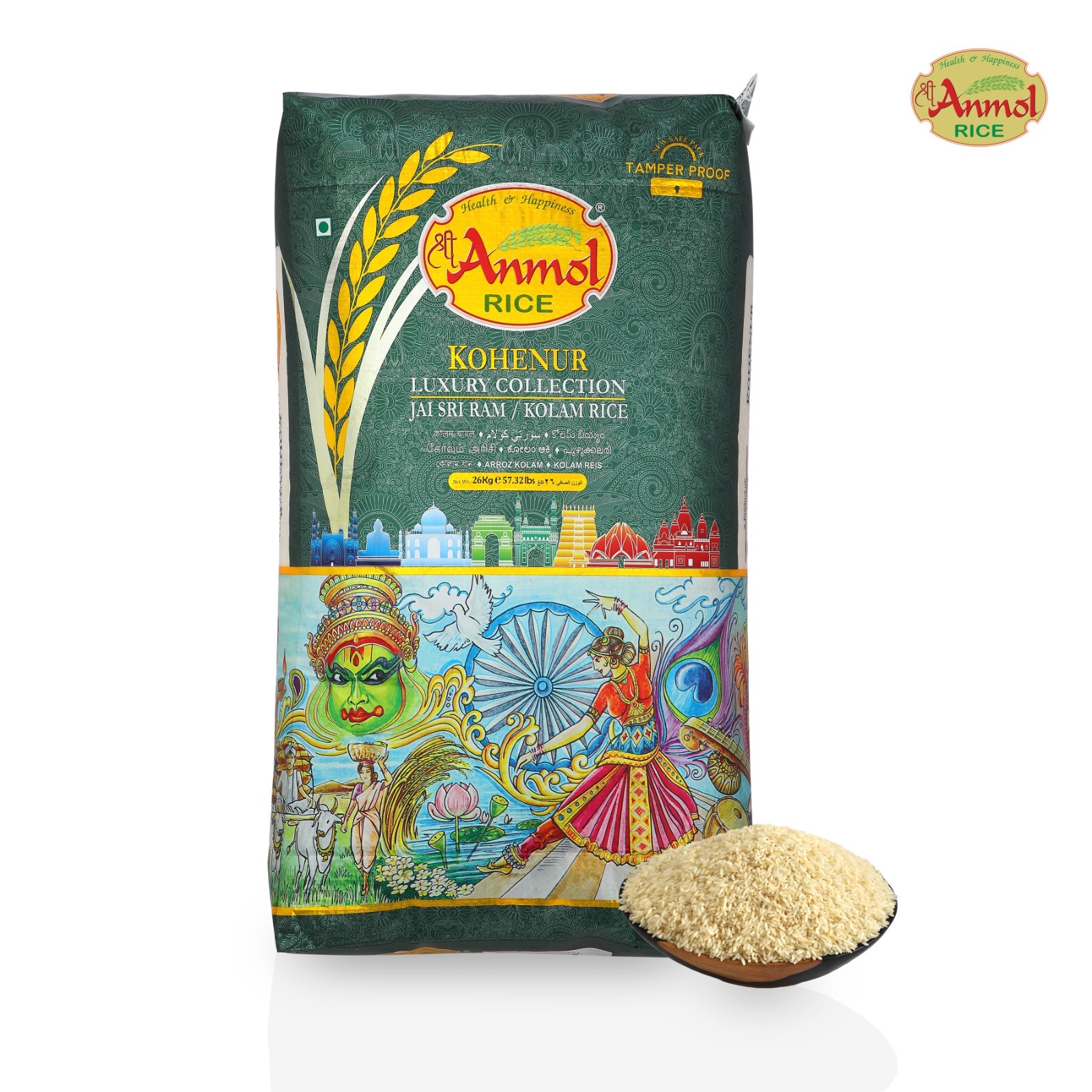 Sri Anmol Kohenur Luxury JSR Kolam rice 26 kg