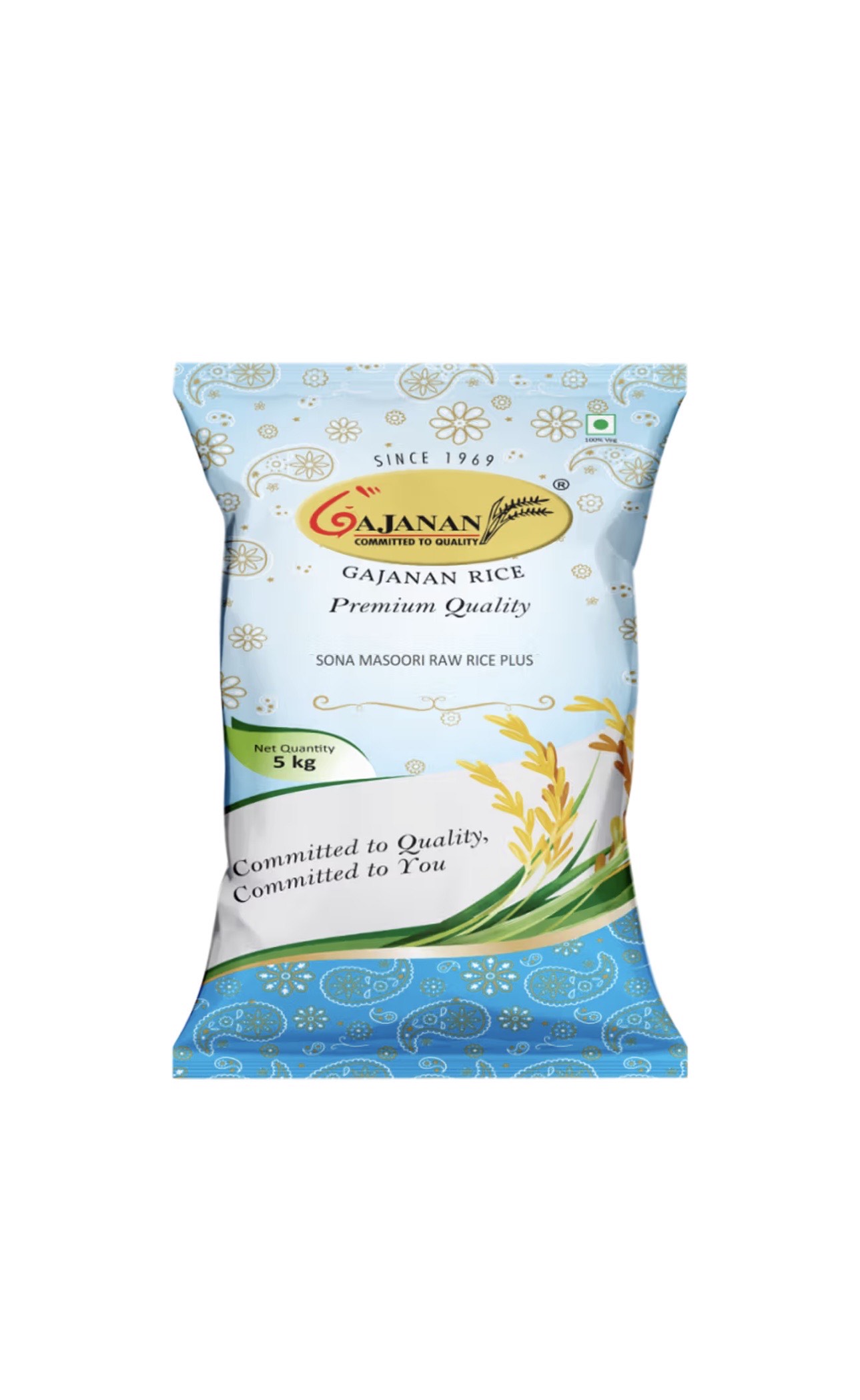 Shree Gajanan Sona Masoori Aged Raw Rice 5kg